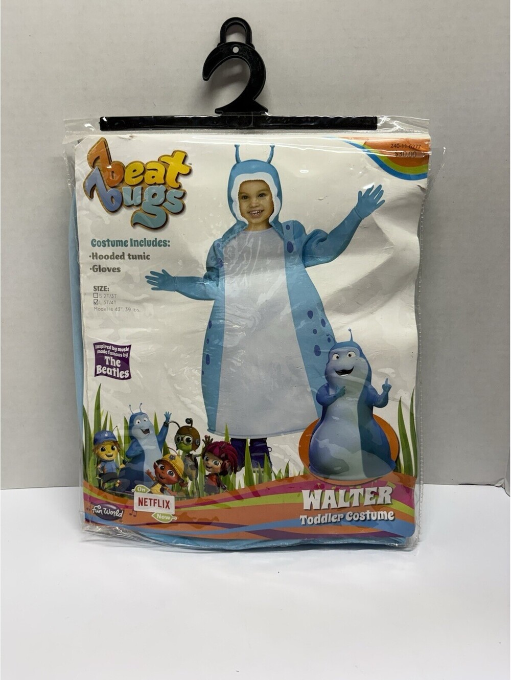 Toddler 3T-4T Blue Beat Bugs Walter Costume Tunic & Gloves New